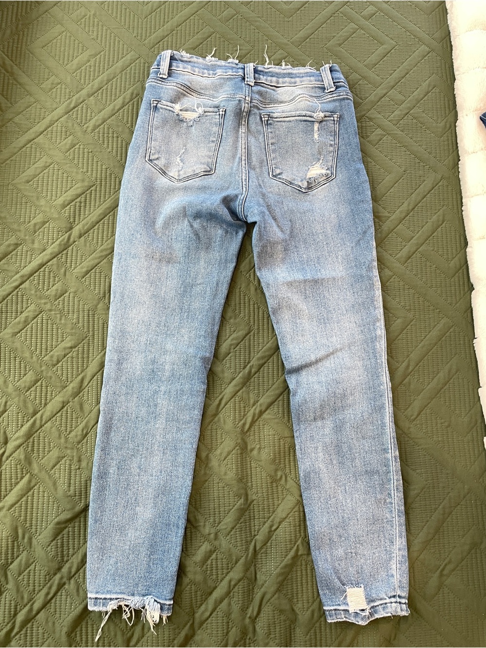 Flying Monkey Light Blue Distressed Skinny Jeans - Picture 2 of 4